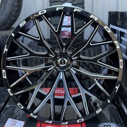 22x12 566BM OFF-ROAD WHEELS RIMS 6x139.7 + TIRES 33” 35”  (4) NEW-WE FINANCE NO CREDIT OK