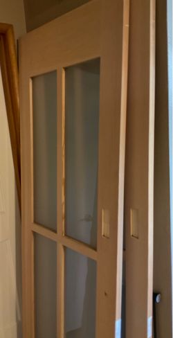 Shaker doors 30" x 80 frosted glass fir