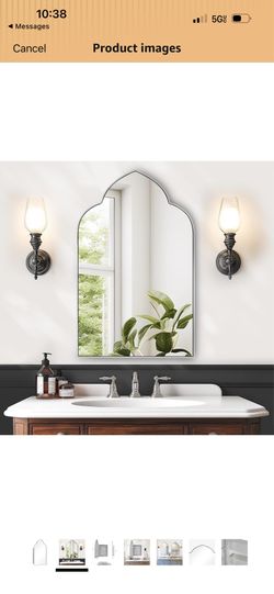soges Bathroom Medicine Cabinet with Mirror, Wall Mounted Metal Framed Mirror Cabinet with Inner Storage Shelves, Petal-Topped Mirror, 19.7x31.5 inch,