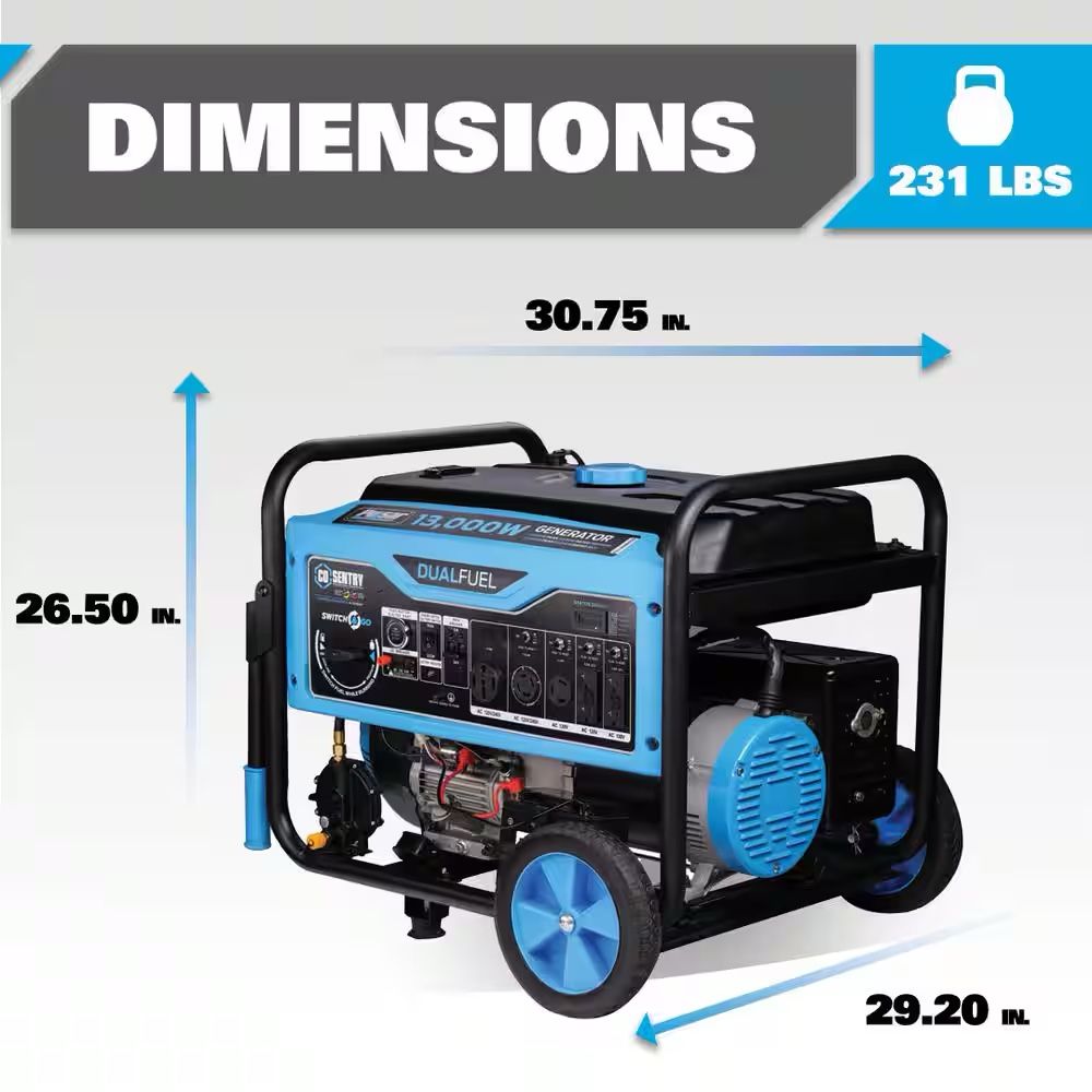 Pulsar PG13000BRCO 13000 Watt Dual Fuel Portable Generator