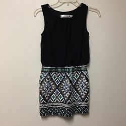 Girls POPPIES and ROSES Polyester/sequin sleeveless elastic waist Lined dress… Size youth medium