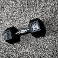 30lb Rubber Hex Dumbbell 