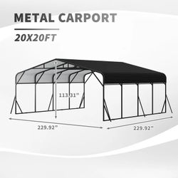 Carport 20 x 20 Shelter - Perfect Solution for Vehicles, Boats & Equipment - Durable, All-Weather, Quick Assembly - Spacious, Secure, Reinforced