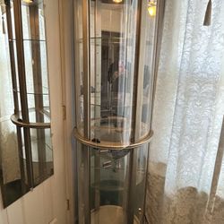 Nickel Corner Curio Cabinet