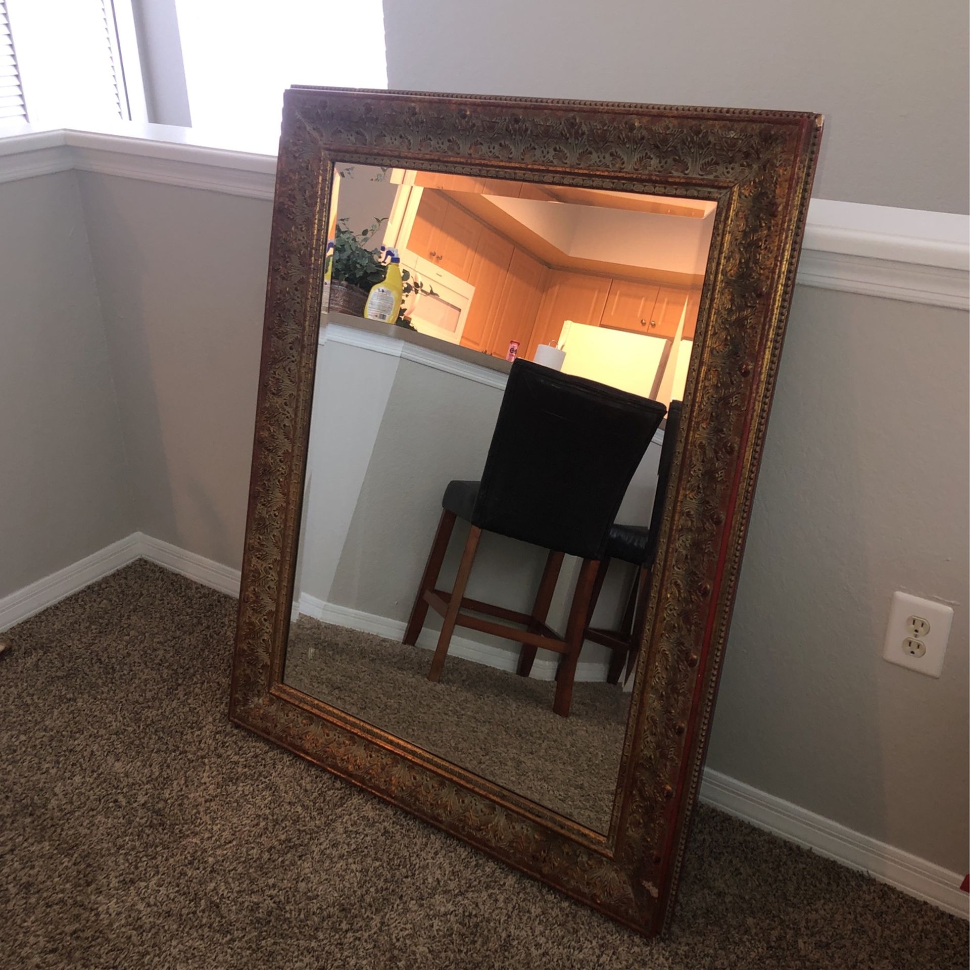 Mirror, Old,  Wood , Large 