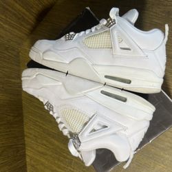 JORDAN 4 IV RETRO Mid “Pure Money” 2006 / 308497-102 / Men’s 12 / Excellent Condition w/ Original Box / White, Metallic Silver-Pure Platinum 