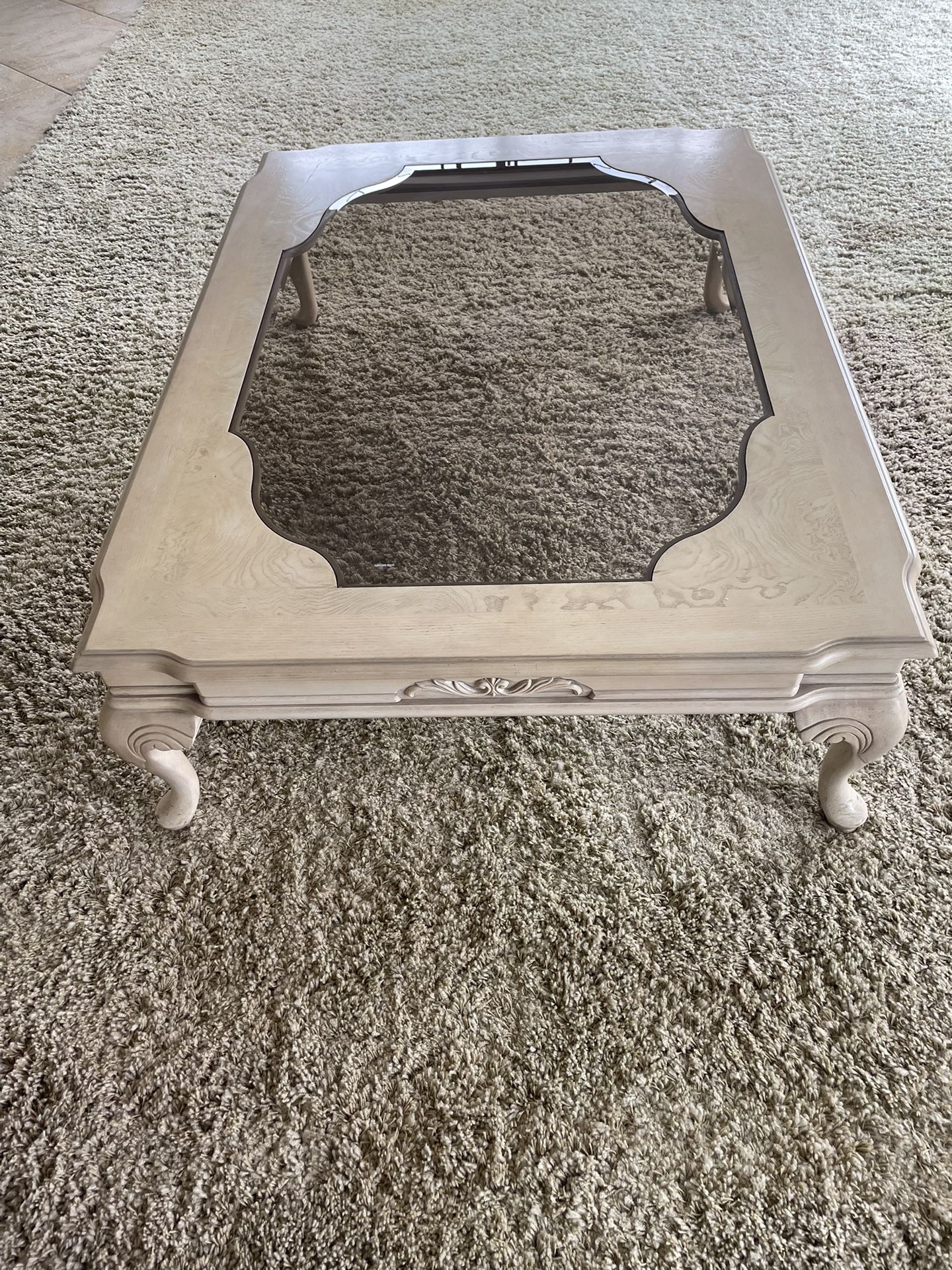 Glass And Wood Coffee Table