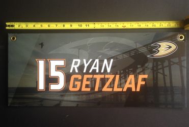 Autographed Ryan Getzlaf Anaheim Ducks Name Board
