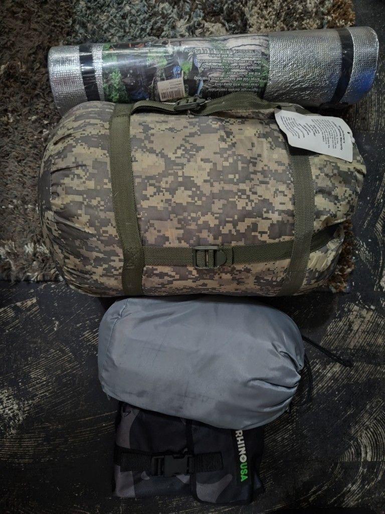 Sleeping Bags, Shovel, Mat New All 30