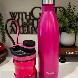✅️ Pink 2pc Water Bottles• S'well 12"- 25oz• TAL 7"- 12oz• Great Condition• $10firm
