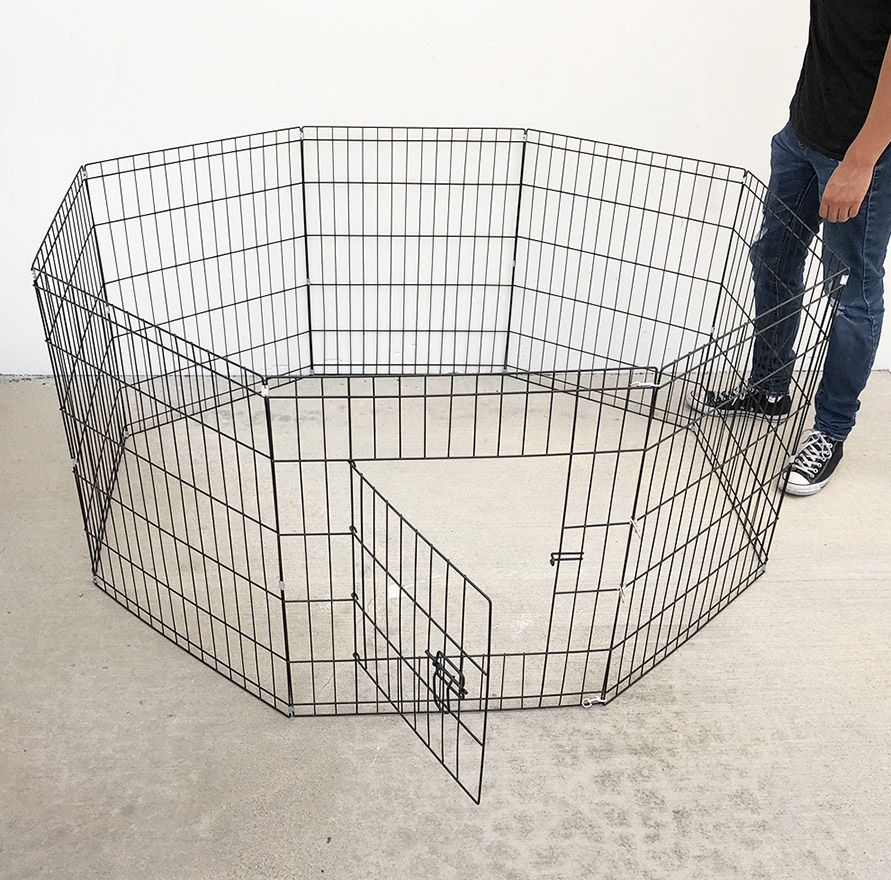 (Brand New) $44 Foldable 30” Tall x 24” Wide x 8-Panel Pet Playpen Dog Crate Metal Fence Exercise Cage Play Pen 