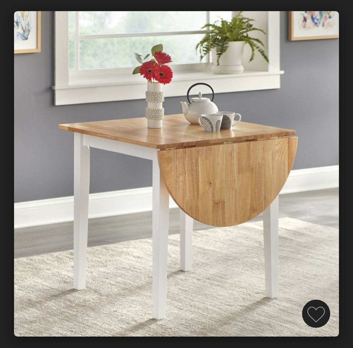 PRICE REDUCED! Drop Leaf Dining Table/Breakfast Table For 1-4 With Drop Leaf And Hardwood Frame
