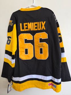 MARIO LEMIEUX SIGNED PITTSBURGH PENGUINS AUTOGRAPHED CCM JERSEY W/COA XL/54 18-1