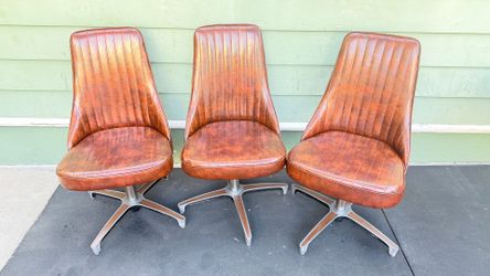 Set of 3 Vintage Chromcraft Swivel Dining Chairs | Mid Century Modern