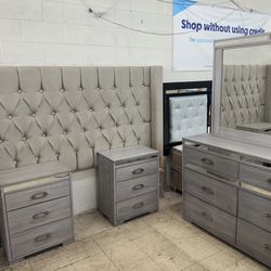 New Grey Bedroom Set (King/Queen/Full)