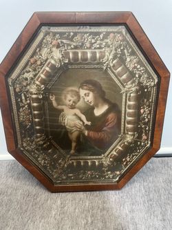 Antique Madonna and Child Framed Print