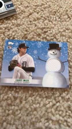 2021 Topps Holiday Casey Mize Relic Patch Snow Man Game Worn Tigers RC