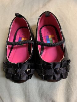Healthtex Black Bow Shoes Size 2