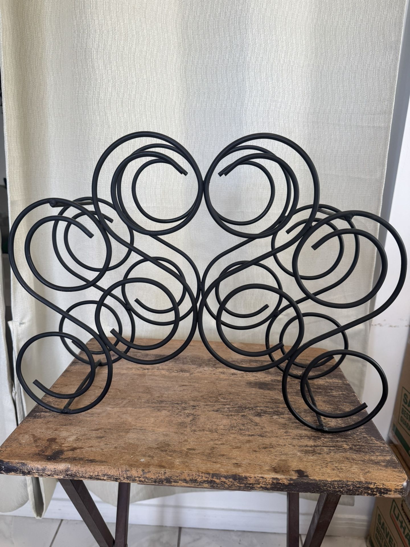 Black Metal Wine Rack