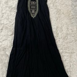 Black Tank Dress Boho XL