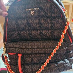  MICHAEL KORS Slater Medium Logo Quilted Nylon Backpack