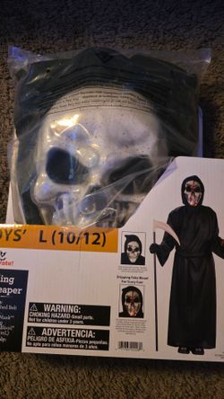 Boys Bleeding Grim Reaper Costume Size L 10/12