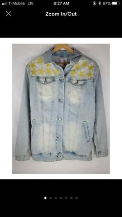 Lularoe Jaxon Star Blue Jean Jacket Sz M