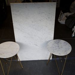 Faux Marble Coffee Table And Side Tables