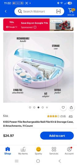 KISS Rechargeable Nail File Kit with Storage Case