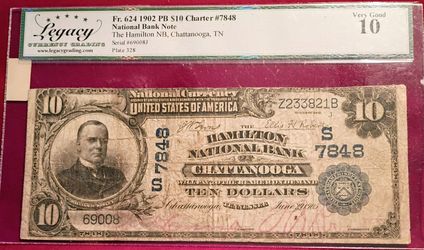 1902 PB $10 Charter #7848 National Bank Note 