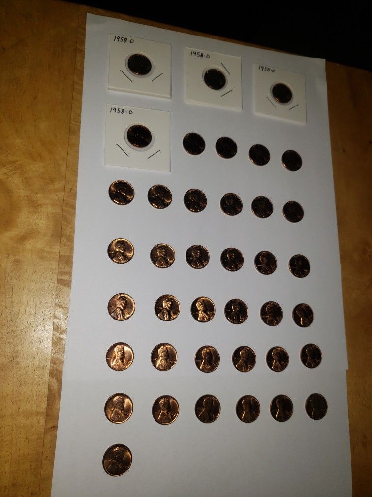 1958-D Wheat Pennies - Excellent Conditions
