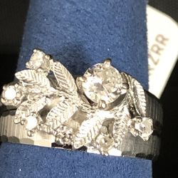 18k WG Diamond Wedding Set 7 Grams Size 7