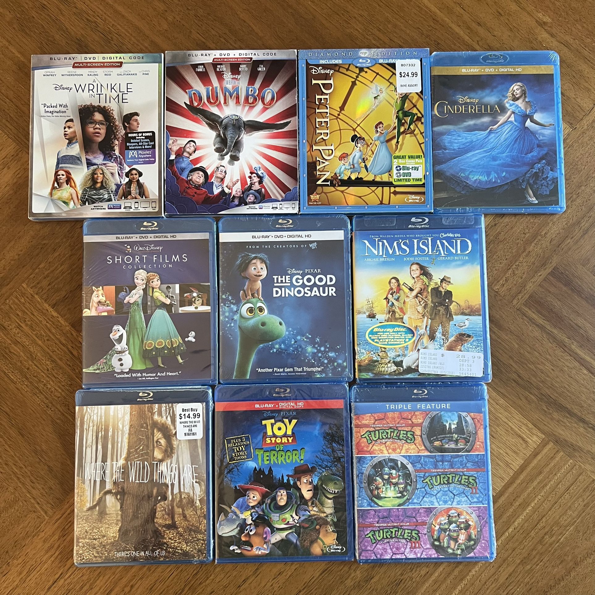 Lot of 10 Brand NEW Disney Pixar Children’s & Kid’s Halloween Blu-Ray DVD Movies
