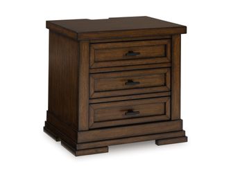 Taffenbrook Brown Three Drawer Nightstand