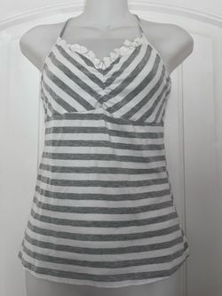 Papaya grey striped top