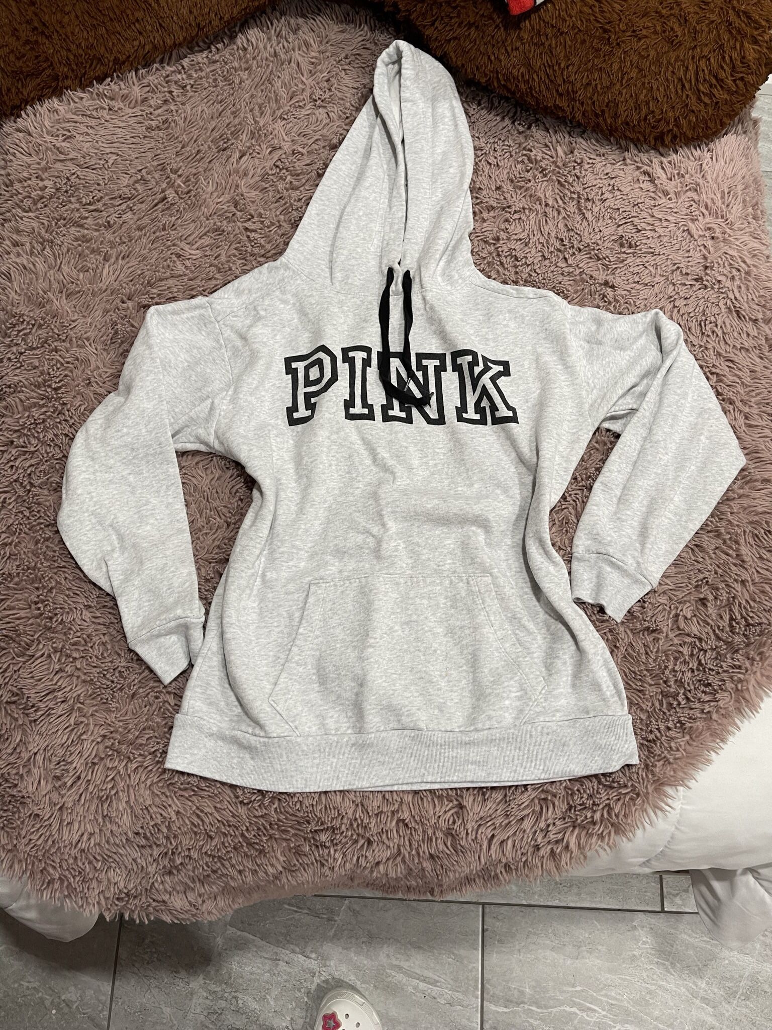 Victoria’s Secret PINK Logo Collection Light Gray Hoodie