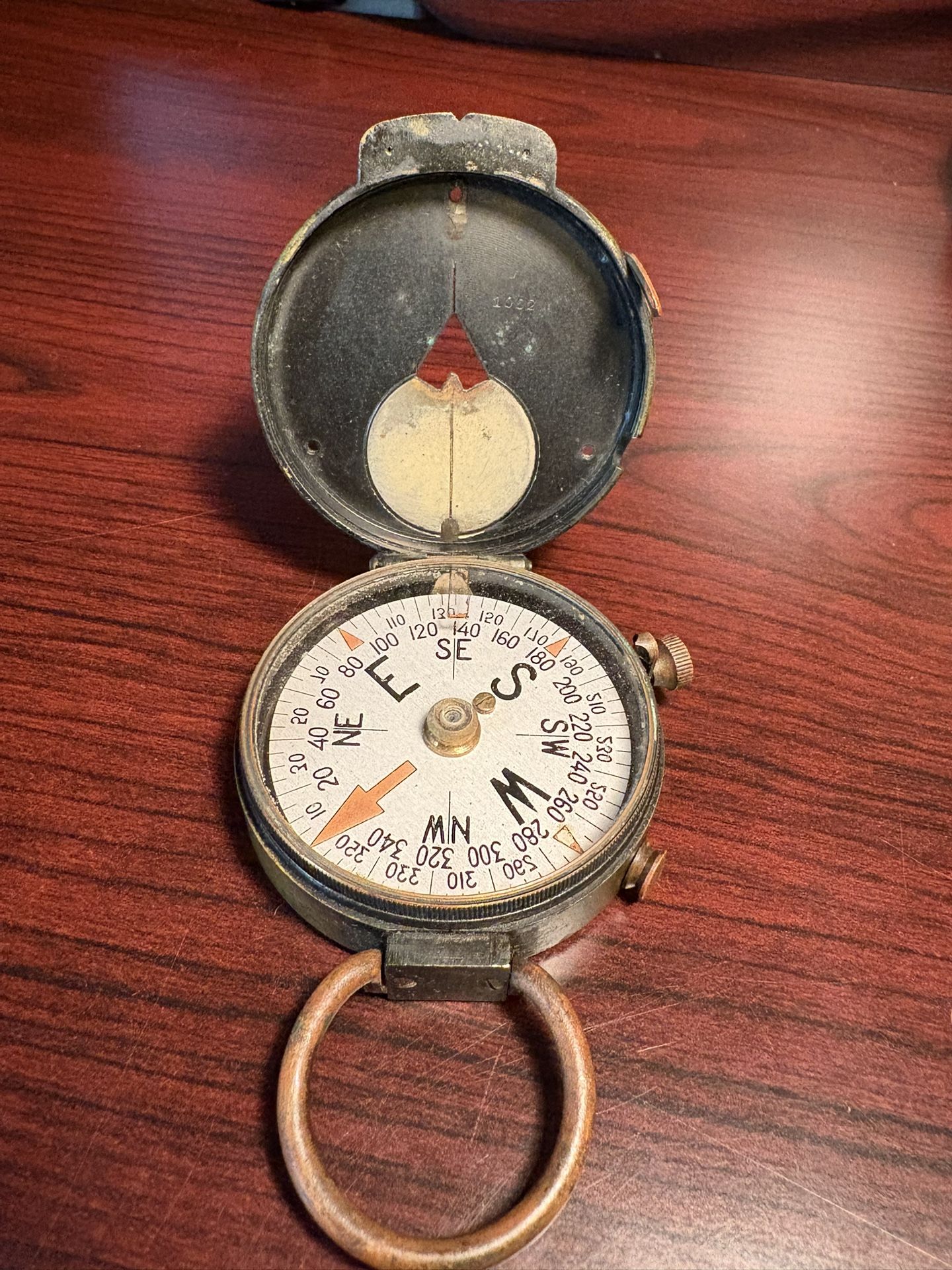 Vintage WW1 Era Cruchon &Emons US Engineer Corps Brass Field Compass
