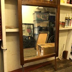 Vintage Oak Dresser Mirror 