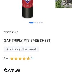 GAF Tri Ply 75 base roll x 3