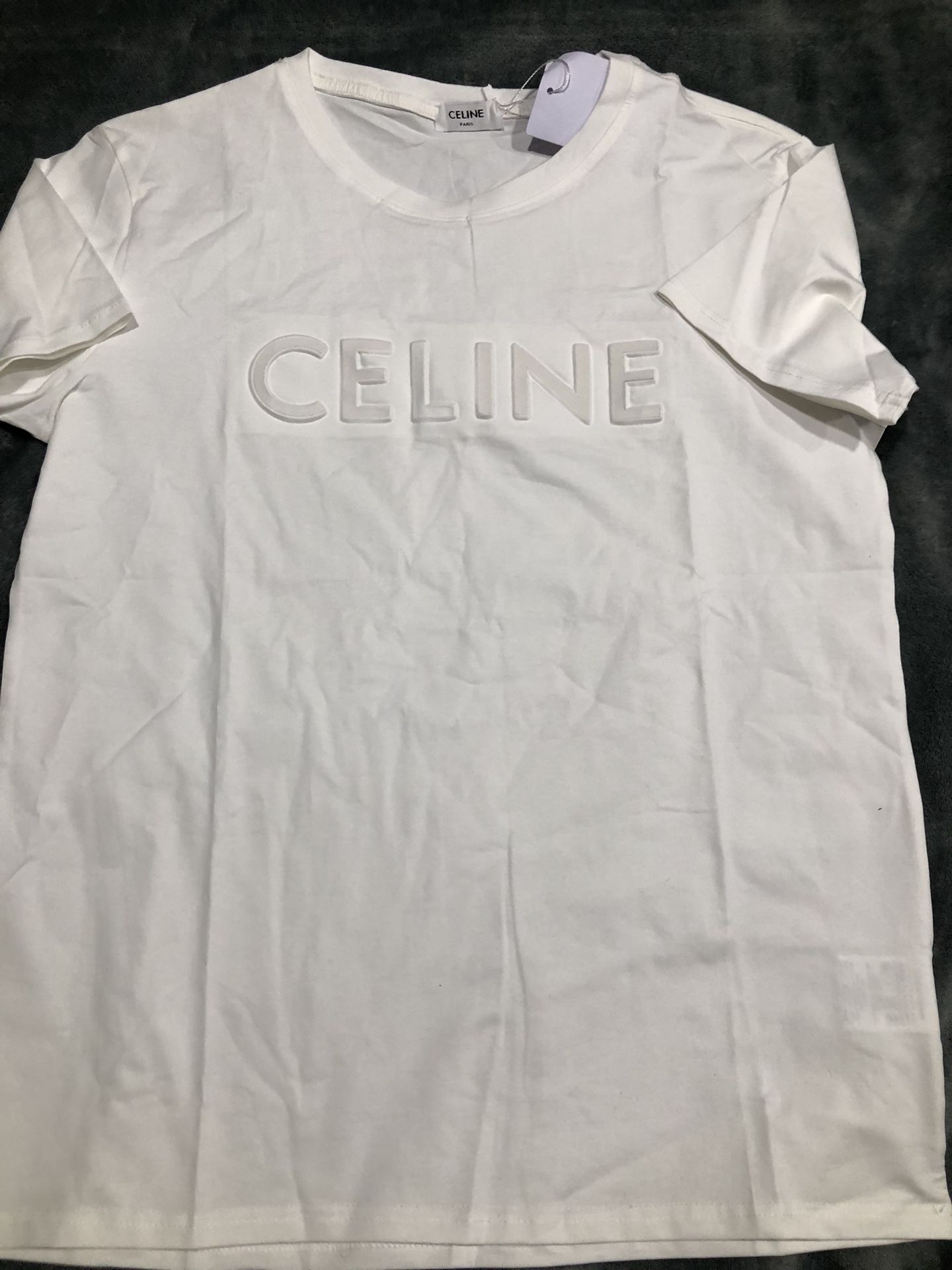White Celine Tee. Smlxl