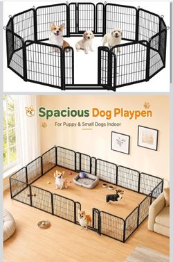 Yaheetech Dog Playpen 24in 12 Panels Pet Fence for Indoor Yard RV Camping