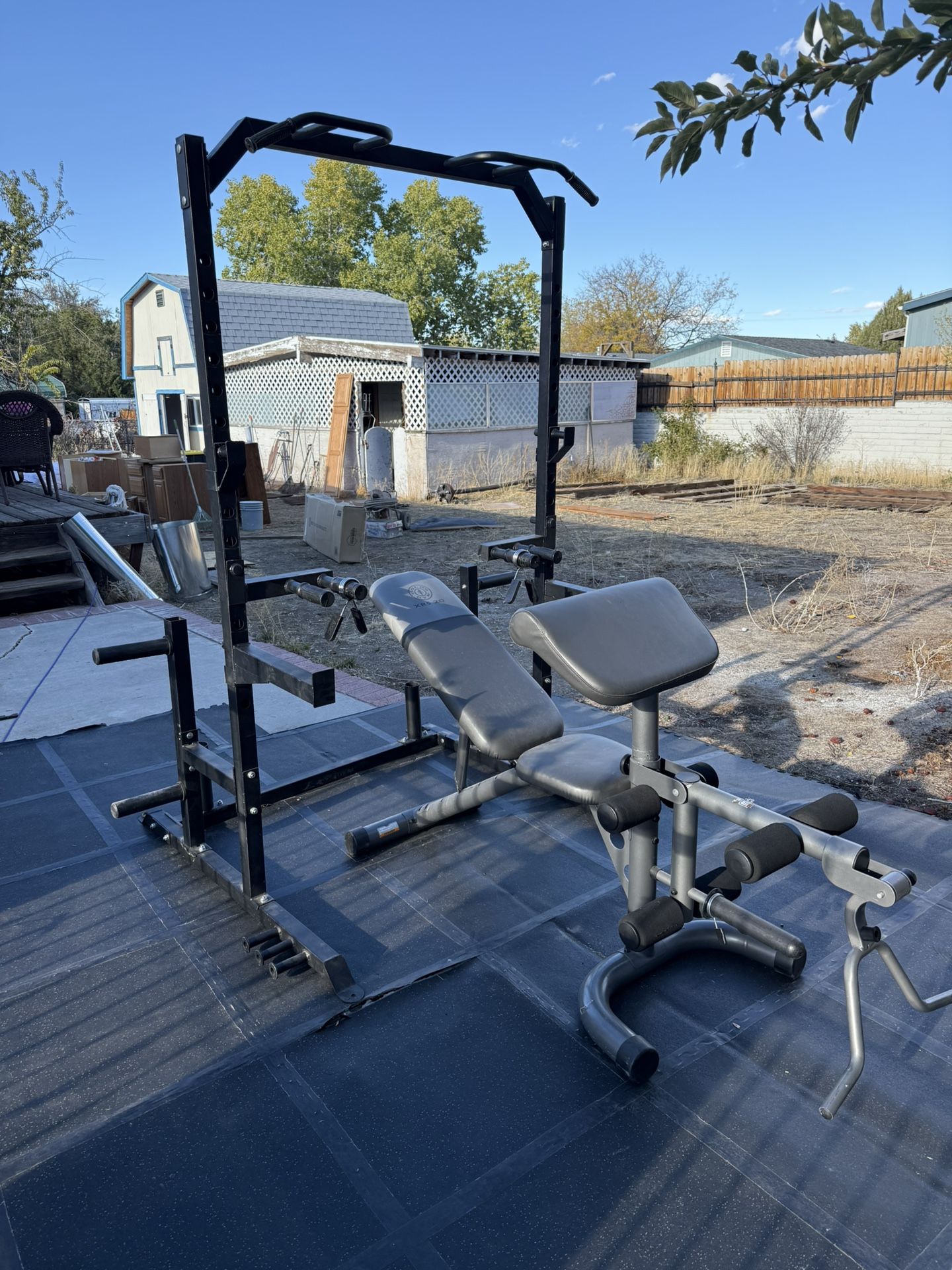 Squat Rack, Bench And Flooring 
