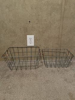 2 Metal Wire Baskets Both For 5