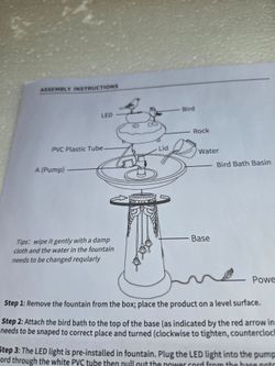 Bird Bath Fountain with LED Light and Pump

    Fuente de agua para baño de aves / Bird Bath Fountain con luz LED y bomba