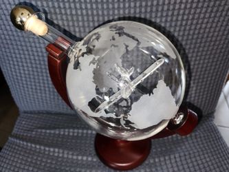 Mayflower Spitfire Around the World Glass spitfire Airplane In glass Bottle Decanter.