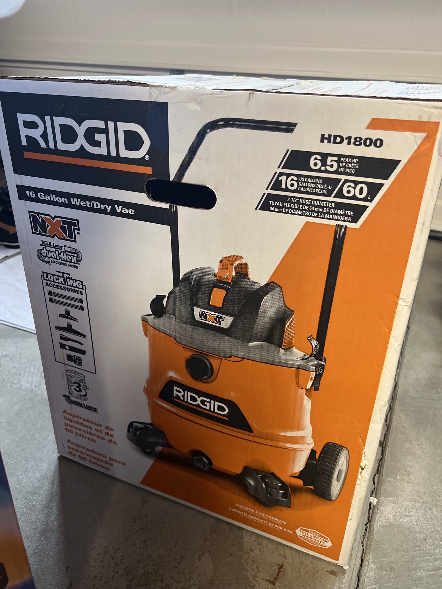 Brand New Ridgid 16 Gallon Wet And Dry Vacuum