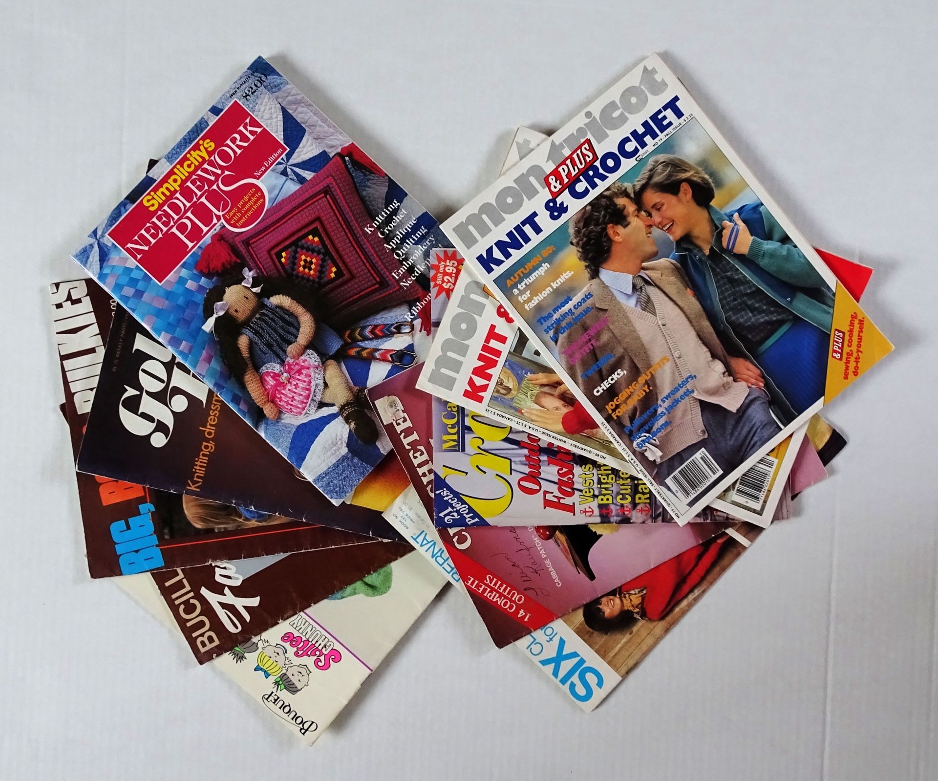 Lot Of 10 Crocheting Knitting Needle Craft Magazines Patterns Vintage