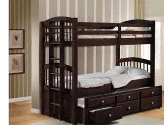 Furniture, bunkbed, trundle bed, twin size