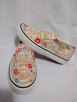 Vans Floral Slip Ons Mens 5 /Women's 6.5