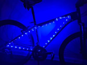Bicycle with Blue LED Light Strip